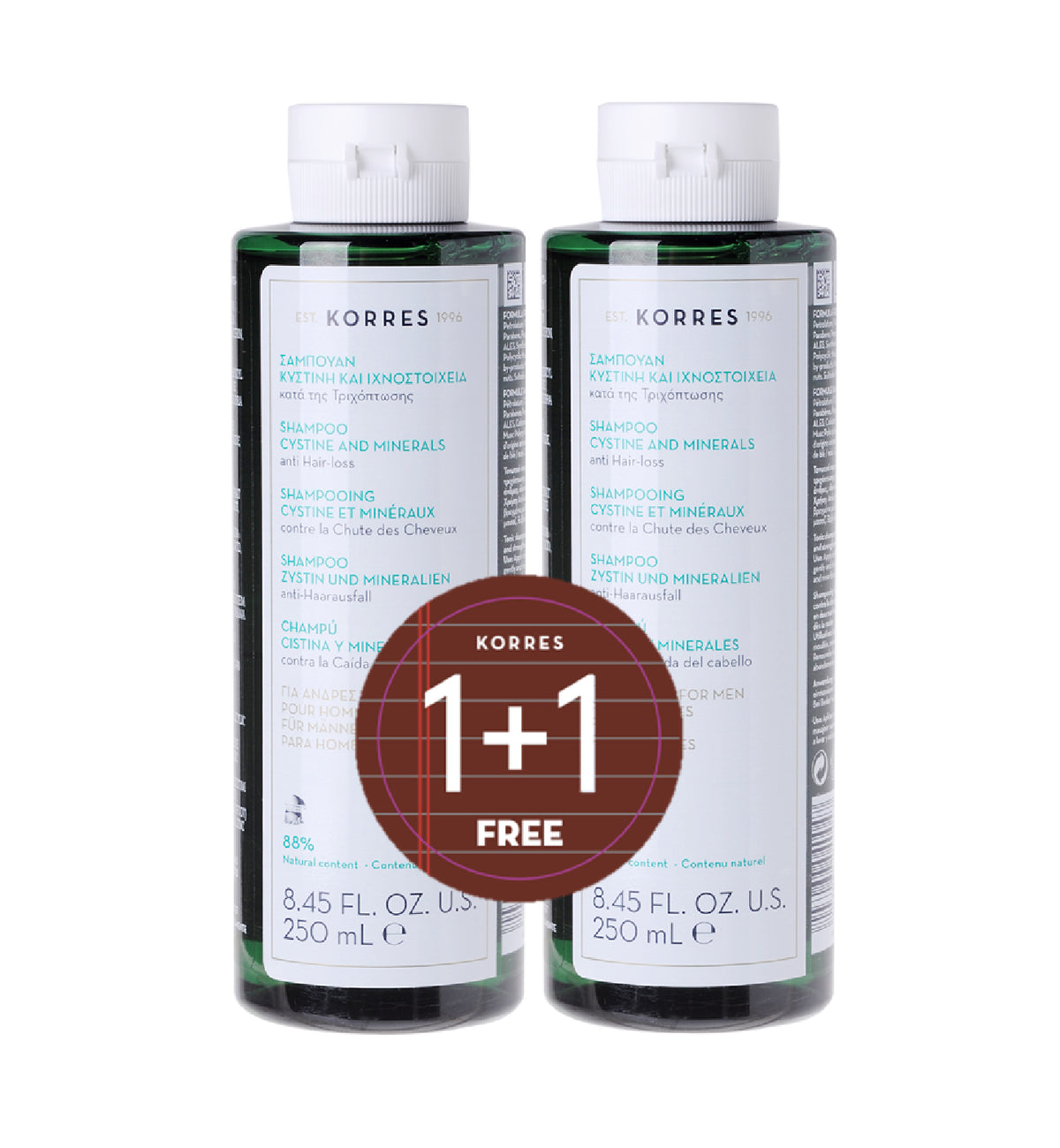 Cystine + Minerals Shampoo Anti Hair loss 1+1 Set