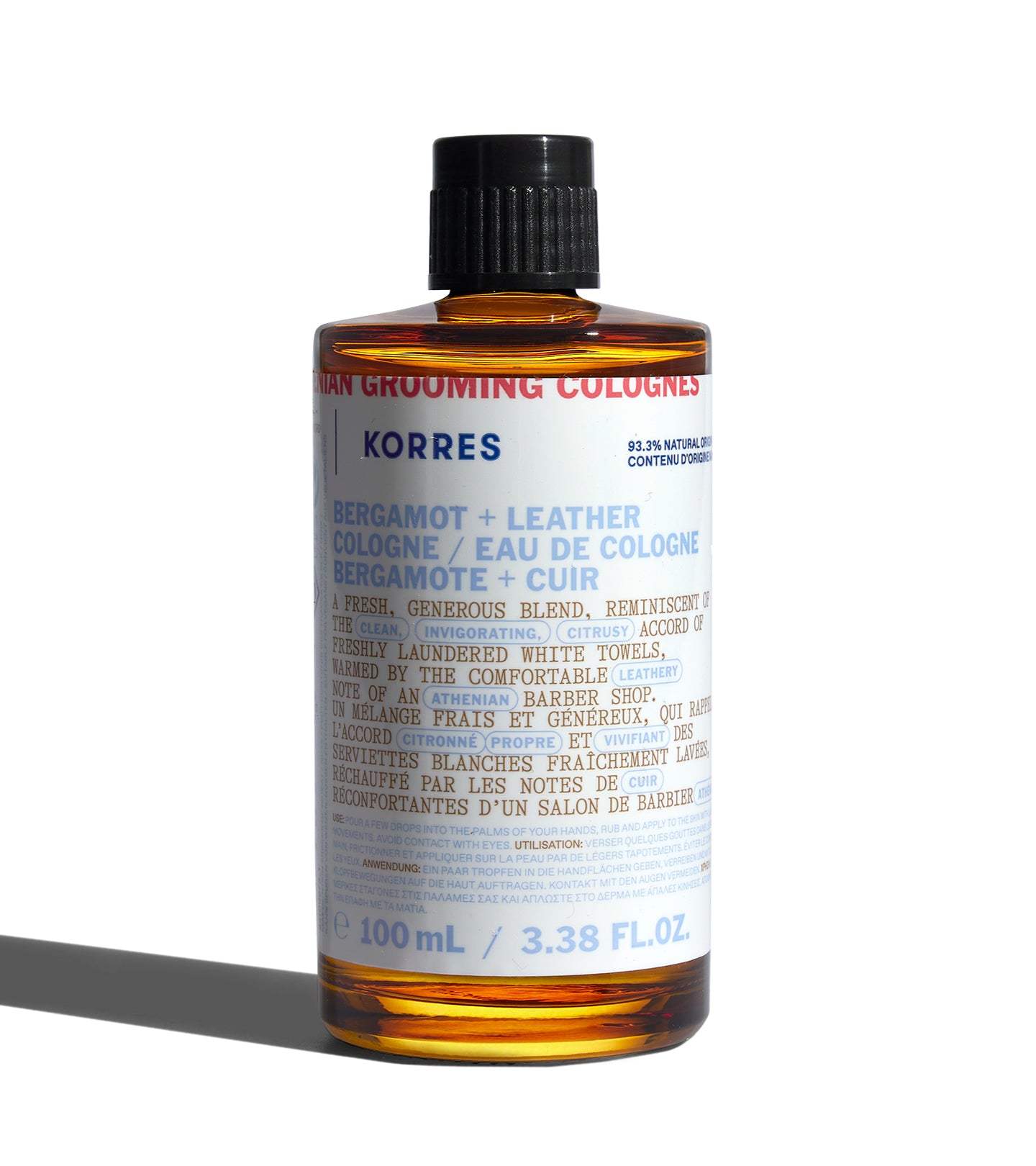 Athenian Grooming Bergamot + Leather Eau de Cologne