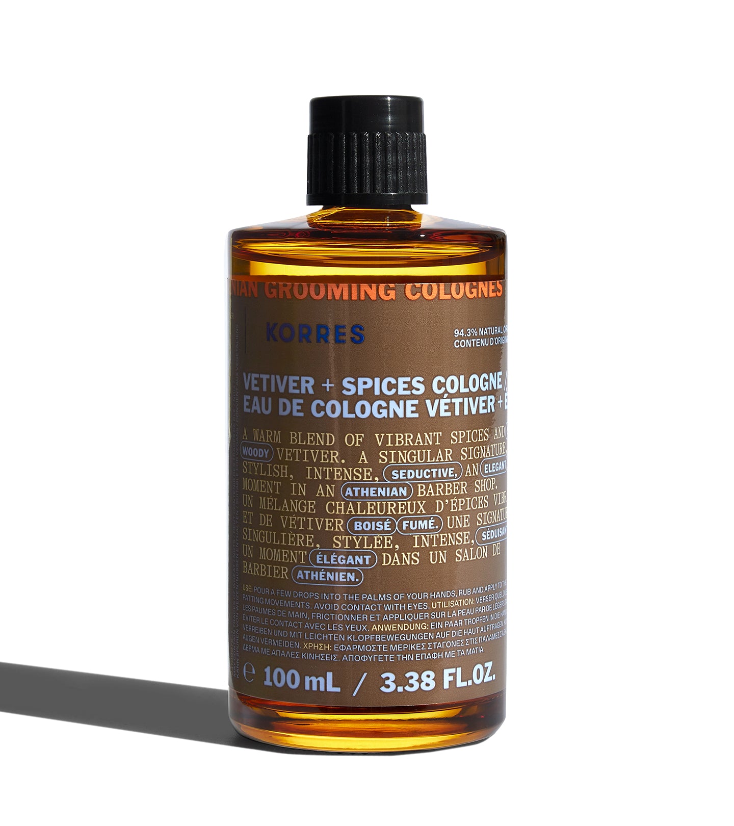 Athenian Grooming Vetiver + Spices Eau de Cologne
